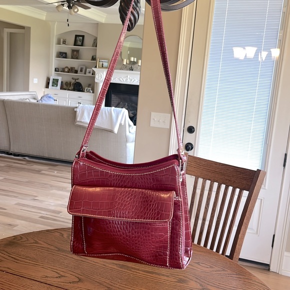 Y2K Villager Liz Claiborne Red Alligator Croc Mock Purse - Picture 7 of 16